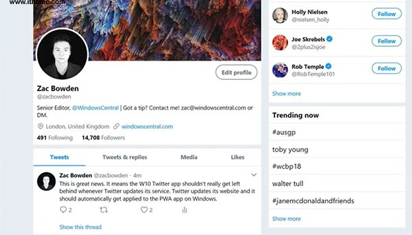 Twitter PWA展示了Windows 10應用的未來