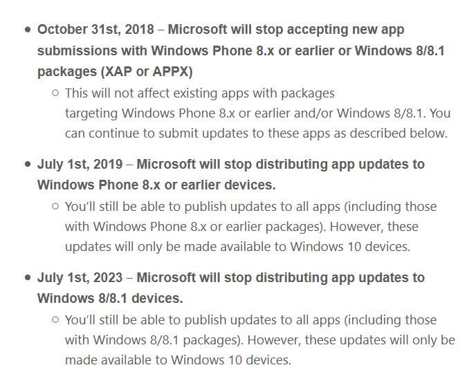 微軟正式敲定：Windows 8.x和WP 8.x應(yīng)用商城停止支持時(shí)間