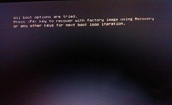 分享u盤重裝系統提示All boot options are tried的解決方法
